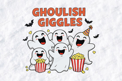 Ghoulish Giggles SVG - Halloween Ghost Movie Night Cut File Product Image 1