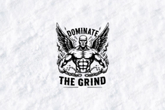 Dominate The Grind Motivational Gym Fitness Design Product Image 1