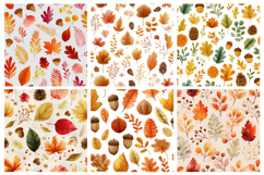 Watercolor Fall Elements Seamless Pattern and Digital Paper Product Image 3