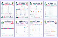 2027 Wellness & Fitness Workbook | Healthy Lifestyle Planner Product Image 3