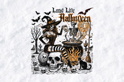 Long Live Halloween SVG - Skeleton Witch Cauldron Cut File Product Image 3