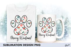 Merry Woofmas, Dog Christmas Sublimation PNG Product Image 1