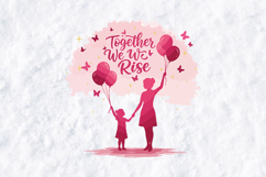 Together We Rise SVG Breast Cancer Awareness Mother Daughter Product Image 3