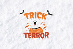 Trick Terror SVG - Halloween Ghost Pumpkin Candy Cut File Product Image 3