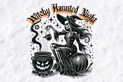Witchy Haunted Night SVG - Skeleton Witch Cauldron Cut File Product Image 3