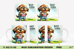 Cute Dog, Back to School Mug Sublimation, 11 OZ, 15 OZ Product Image 1