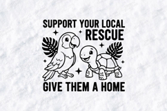 Support Your Local Rescue SVG - Parrot and Turtle Cut File Product Image 3
