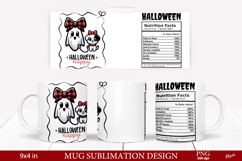 Mug Ghost Sublimation PNG. Halloween Mug Wrap Product Image 1