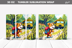 Cheerful Dog go to School. Back to School Tumbler Product Image 1