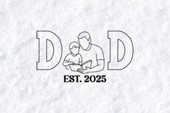 Dad Est 2025 SVG Father and Son Reading Sublimation Design Product Image 3