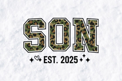 SON SVG - Est 2025 Camo Leopard Collegiate Boy Cut File Product Image 3