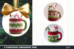 Crochet Coffee Ornament Sublimation PNG Product Image 1