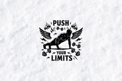 Push Your Limits Fitness Workout Motivational Design Product Image 1