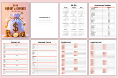 2026 Budget &amp; Expense Tracker Canva Template Product Image 3