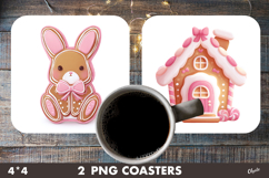 Christmas Cute Gingerbread Coaster PNG Product Image 1