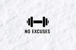 No Excuses Minimalist Dumbbell Fitness Gym SVG Product Image 1