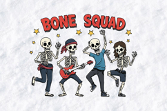 Bone Squad SVG - Halloween Skeleton Rock Band Cut File Product Image 1