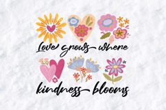 Love Grows Where Kindness Blooms Boho Heart JPG Design Product Image 3