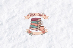 Book Lover Vintage Floral Book Stack Coffee Reading Design Product Image 3