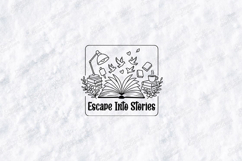 Escape Into Stories Book Lover Minimal Reading Line Art Product Image 3