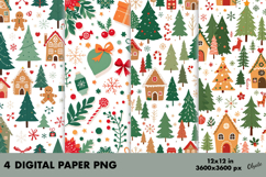Christmas Digital Paper PNG. New Year Background PNG Product Image 1