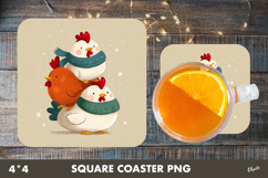 Funny Bird Coaster Sublimation. Christmas Square Coaster Product Image 1