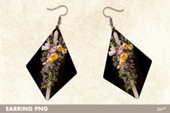 Religious Cross Earrings, Easter Earrings Teardrop PNG Product Image 1