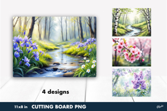 Spring Landscape Cutting Board PNG Product Image 1
