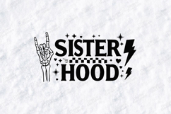 Sister Hood SVG - Edgy Rock Style Skeleton Hand Shirt Design Product Image 3