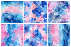 Blue and Pink Watercolor Seamless Pattern and Digital Paper Product Image 3