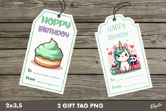 Birthday Gift Tag PNG, Kawaii labels, Gift Tag PNG Product Image 1