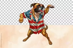 Boxer Dog | Patriotic Clipart | 4th of July Sublimation Product Image 3