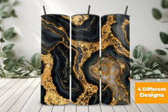 Black and Gold Agate Seamless Pattern and Digital paper Product Image 3