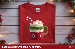 Knitting Coffee, Cappuccino PNG, Christmas Tshirt Design Product Image 1