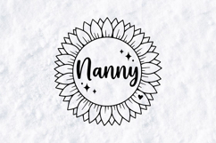 Nanny Sunflower SVG - Cute Floral Grandmother Circle Design Product Image 3