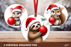 Cute Christmas Animal Ornament, Christmas Ornament PNG Product Image 1