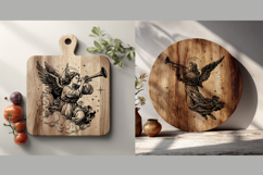 Christmas Angel SVG | Angel Blowing Trumpet Laser Engraving Product Image 3