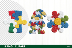 Faux Yarn Autism Sublimation, Autism Clipart PNG Product Image 1