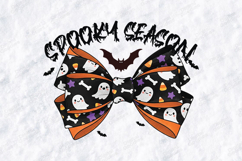 Spooky Season SVG - Ghost &amp; Candy Corn Halloween Bow File Product Image 1