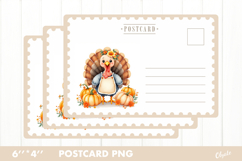 Thanksgiving Card PNG. Turkey Postcard Sublimation Product Image 1