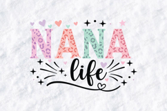 Nana Life SVG Colorful Leopard Print Family Sublimation PNG Product Image 3