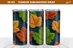Cozy Fall Crochet Tumbler Wrap. Knitting Leaves Tumbler Product Image 1