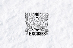 No Excuses Gym Fitness Workout Motivational SVG Product Image 1