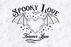 Spooky Love SVG - Halloween Bat Heart Forever Love Cut File Product Image 3