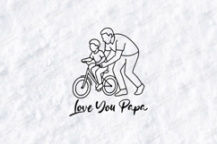 Love You Papa SVG Father and Son Bicycle Line Art PNG JPG Product Image 1