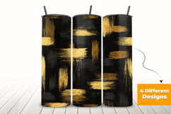 Black and Gold Brush Strokes Seamless Pattern Product Image 3