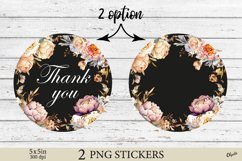 Thank You Stickers PNG. Watercolor Flower Stickers Printable Product Image 1