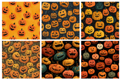 Halloween Scary Pumpkin Seamless Pattern and Digital Paper Product Image 3