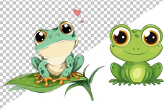 Cute Baby Frog Clipart Bundle Product Image 3