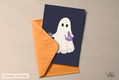 Cute Ghosts Clipart. Spooky Halloween Tea Party PNG Product Image 3